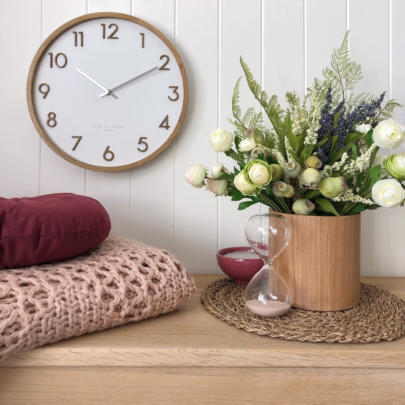 SCARLETT White 50cm Wall Clock