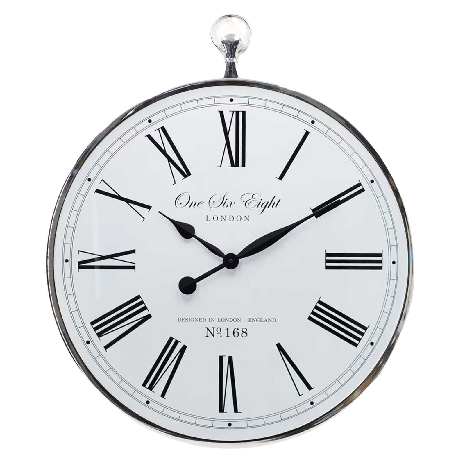 CHARLIE White 70cm Roman Wall Clock | One Six Eight London