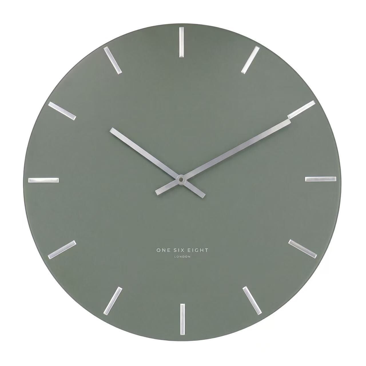 LUCA Olive Green 40cm Silent Wall Clock | One Six Eight London