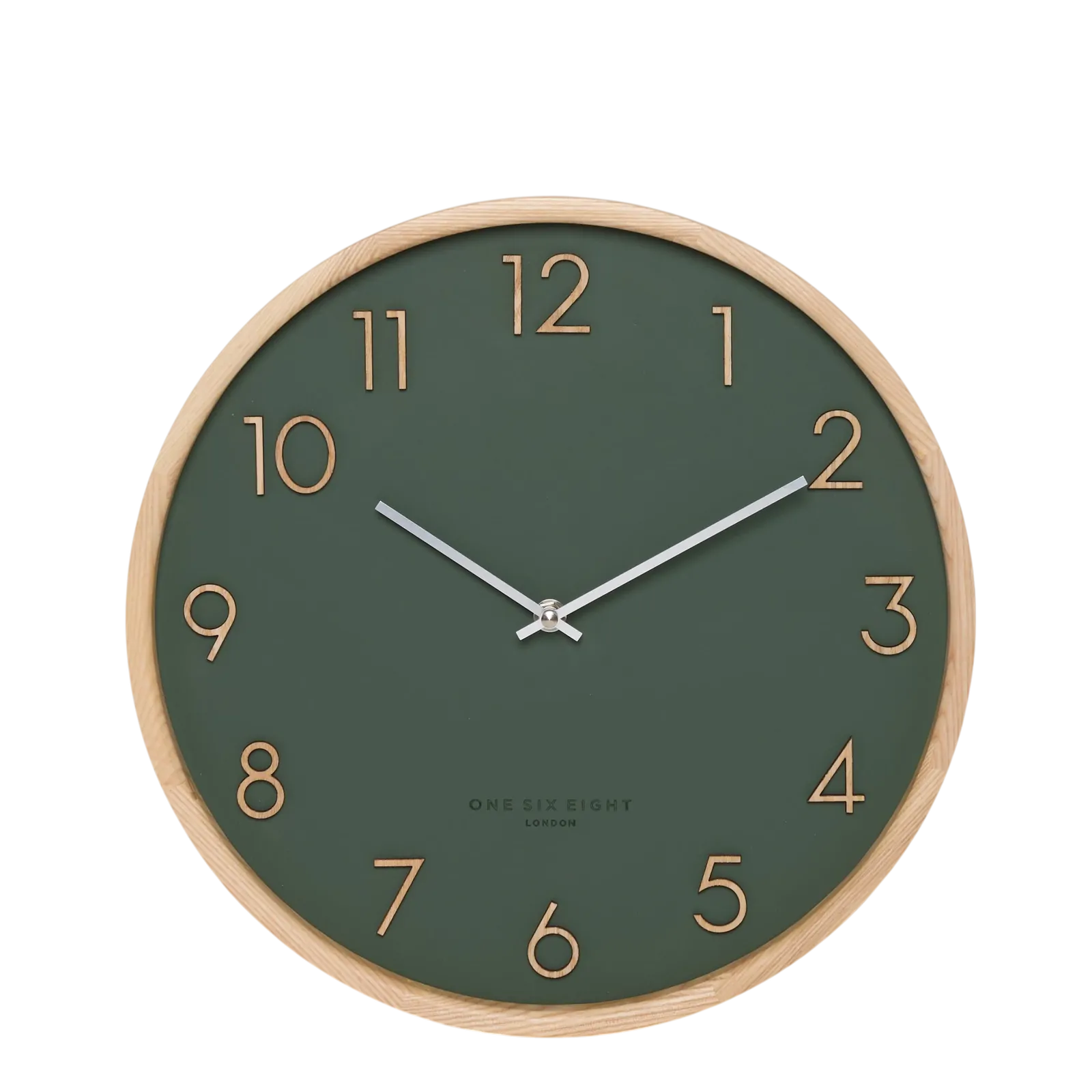 SCARLETT Olive Green 35cm Silent Wall Clock | One Six Eight London