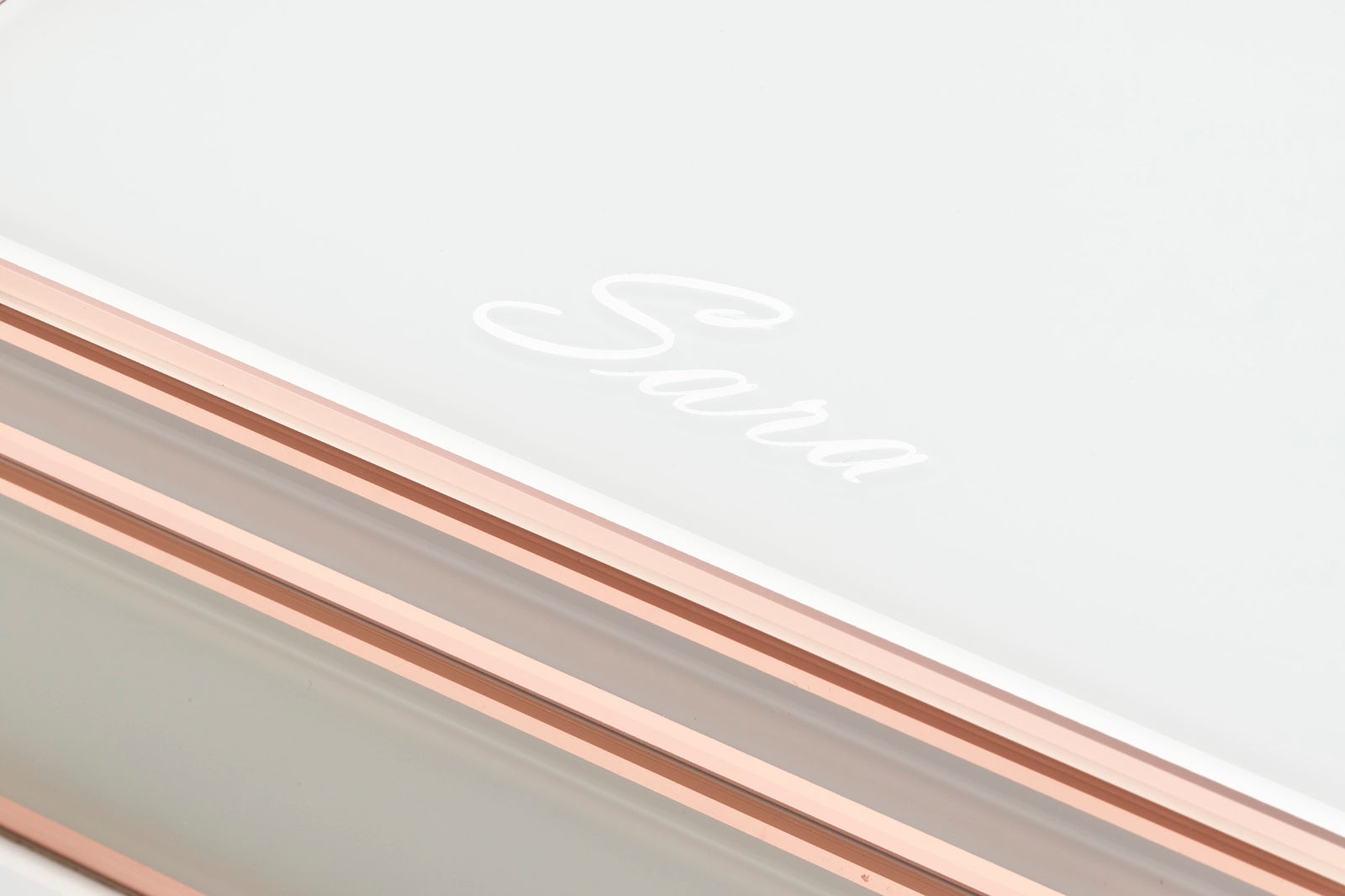 SARA White / Rose Gold Large Jewellery Box