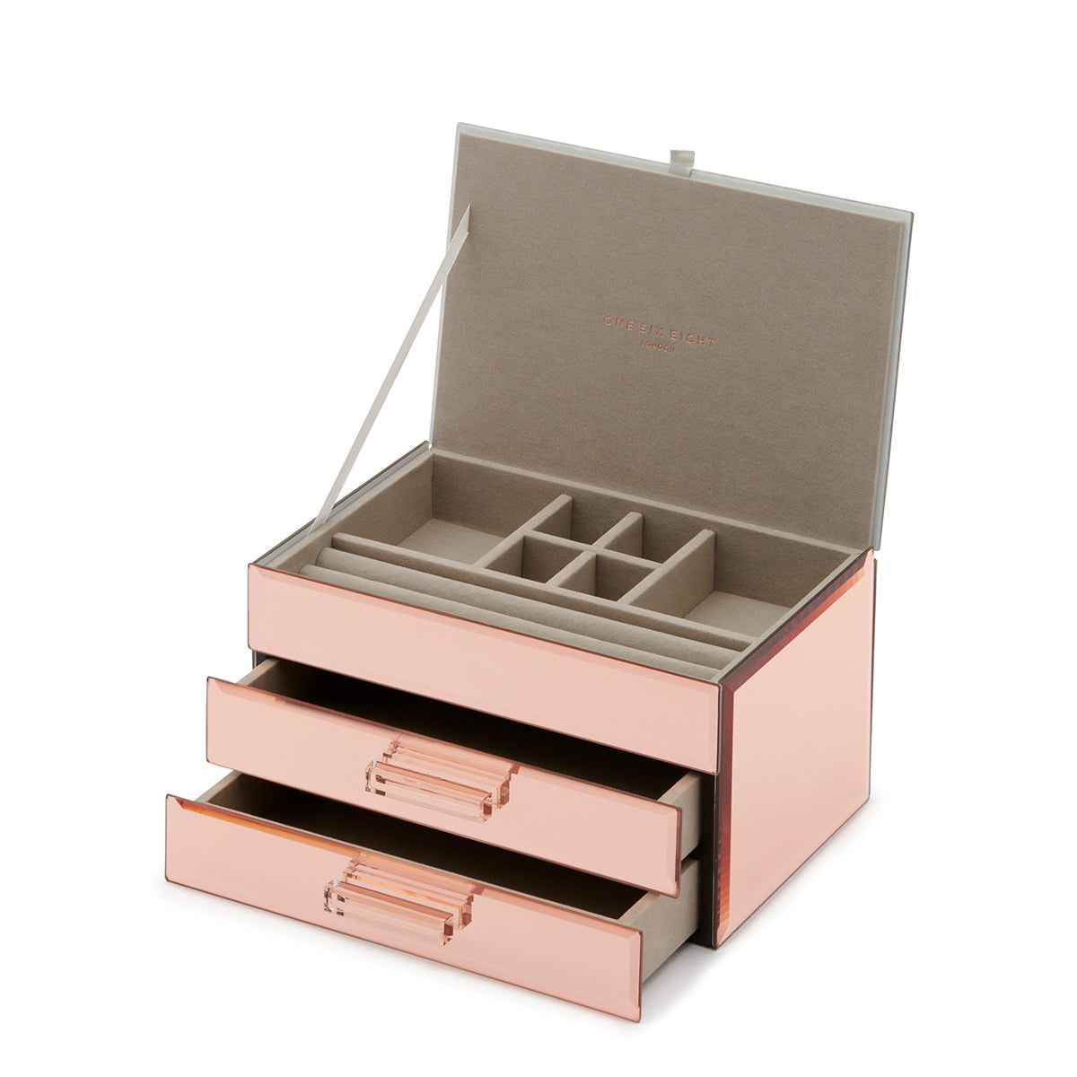 Rose gold store jewelry organizer