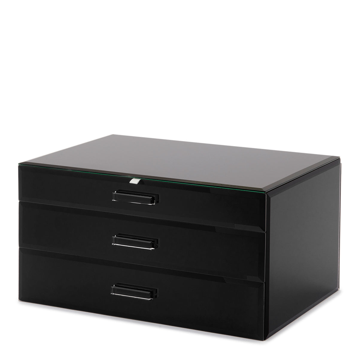 GABRIELLA Black XL Jewellery Box – side angle view | One Six Eight London
