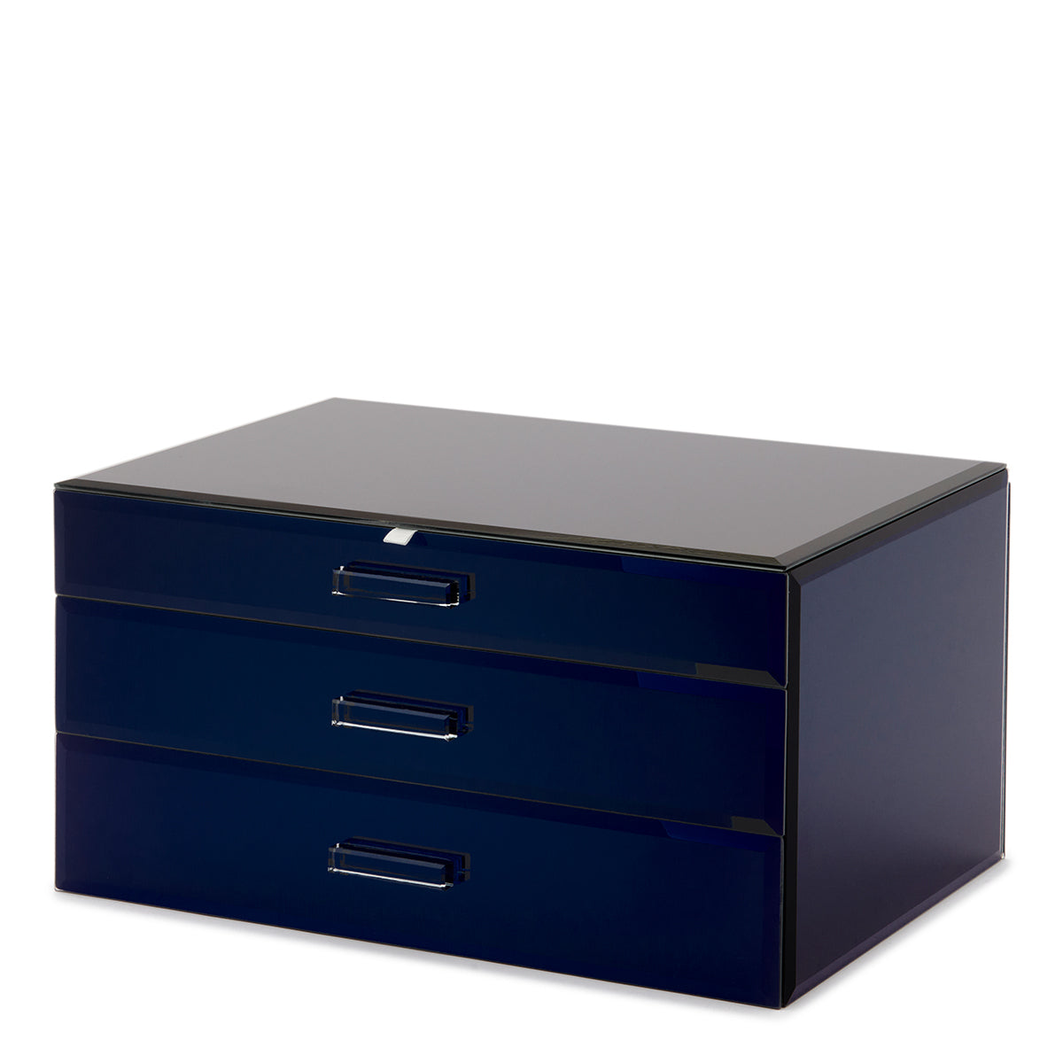 GABRIELLA Mirrored Navy XL Jewellery Box