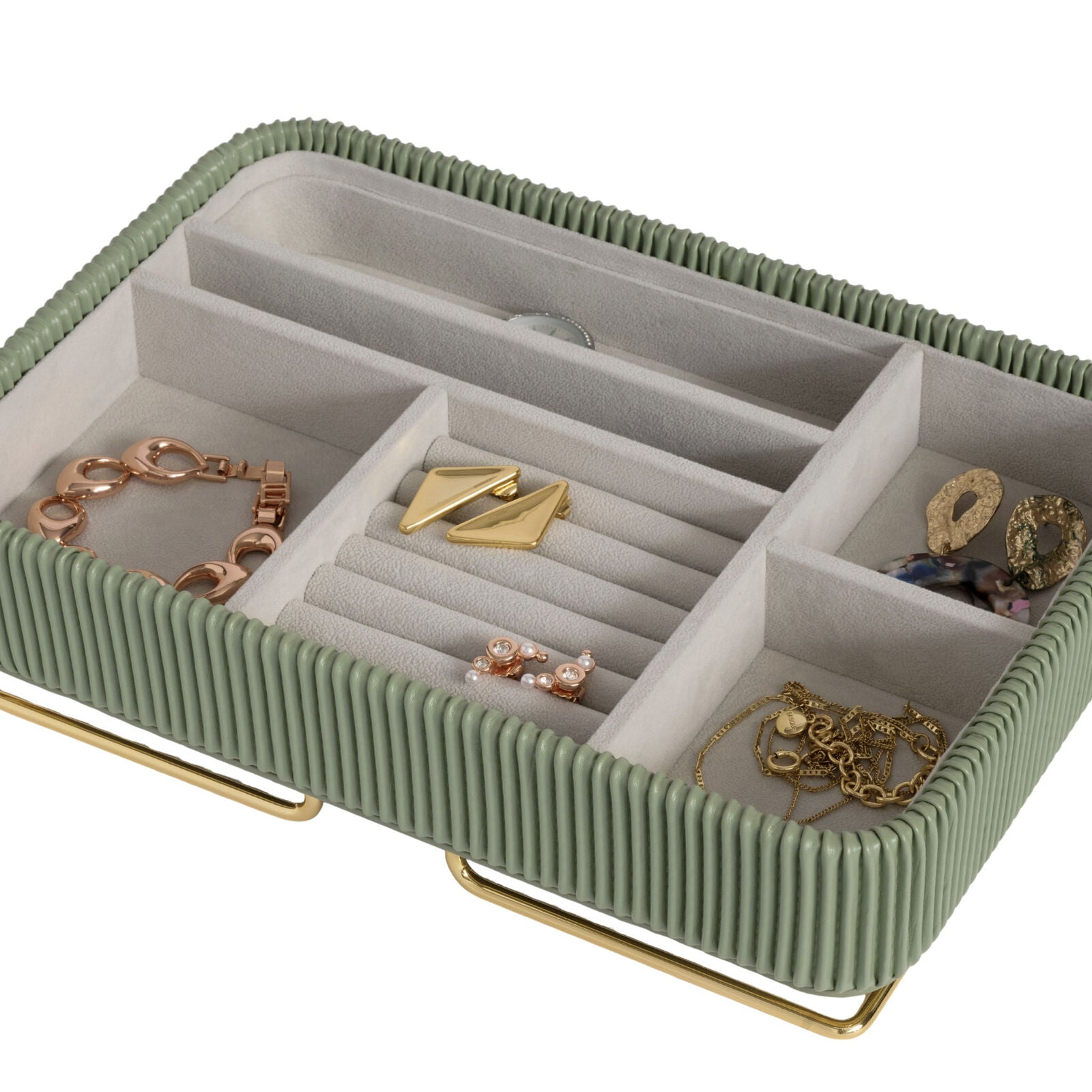CAROLINA Sage Green Jewellery Box
