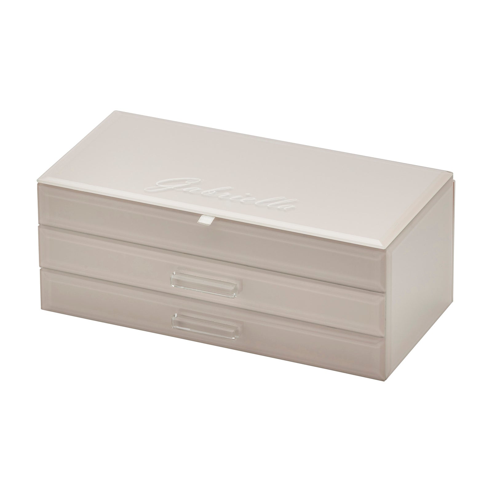 GABRIELLA Cloud Grey Large Jewellery Box – styled in a contemporary room setting | One Six Eight London
