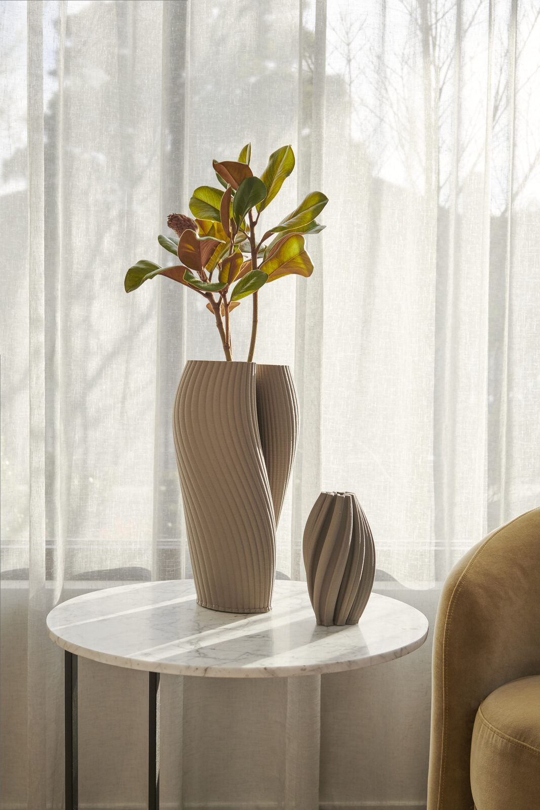 MILA Tan Vase 17cm