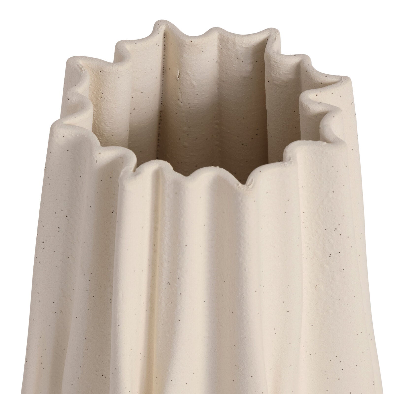 FERN Cream Specked Vase 30cm – side angle view | One Six Eight London