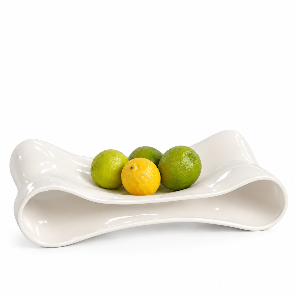 Dora Fruit Bowl White Gloss Finish 40cm