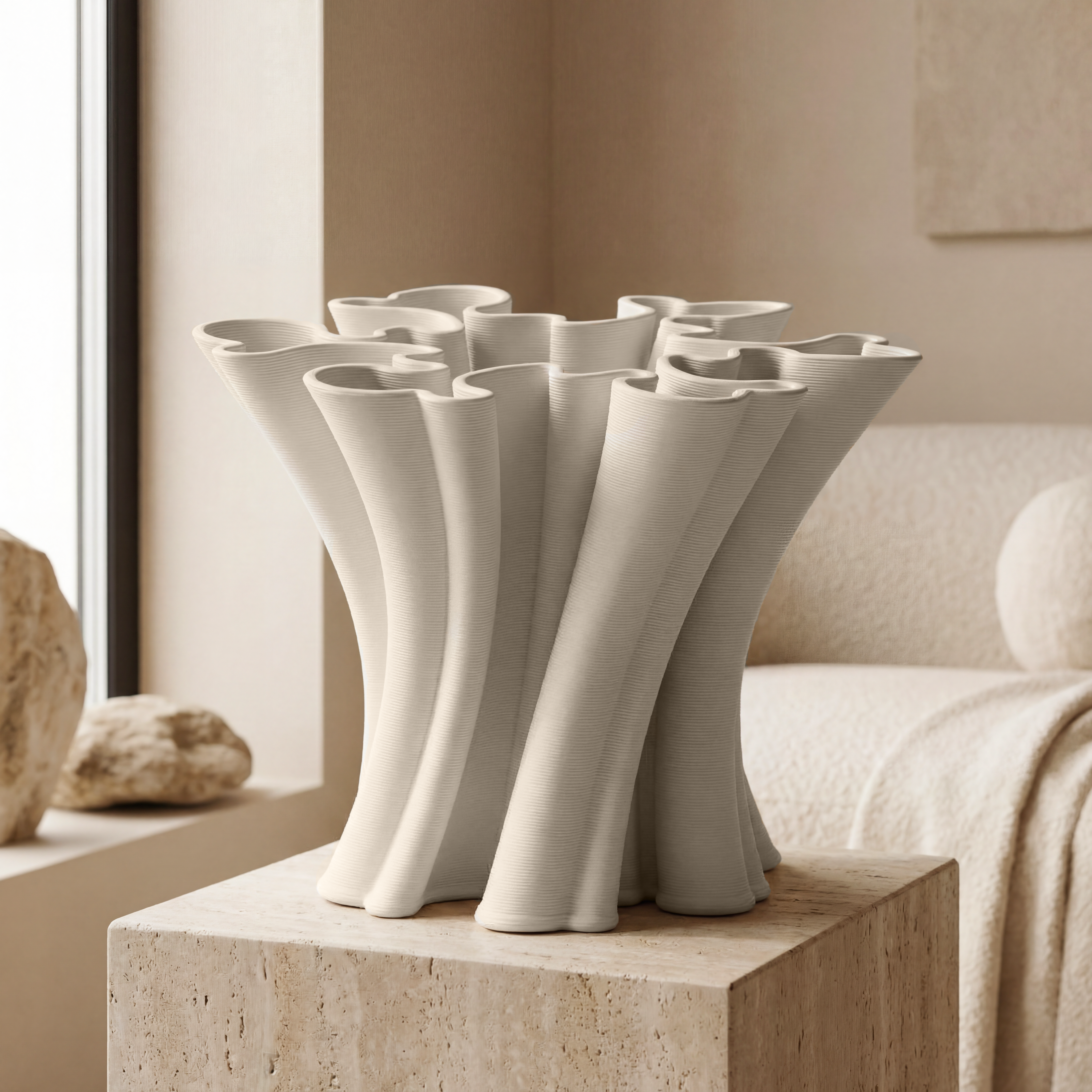 Daisy White Vase 25cm