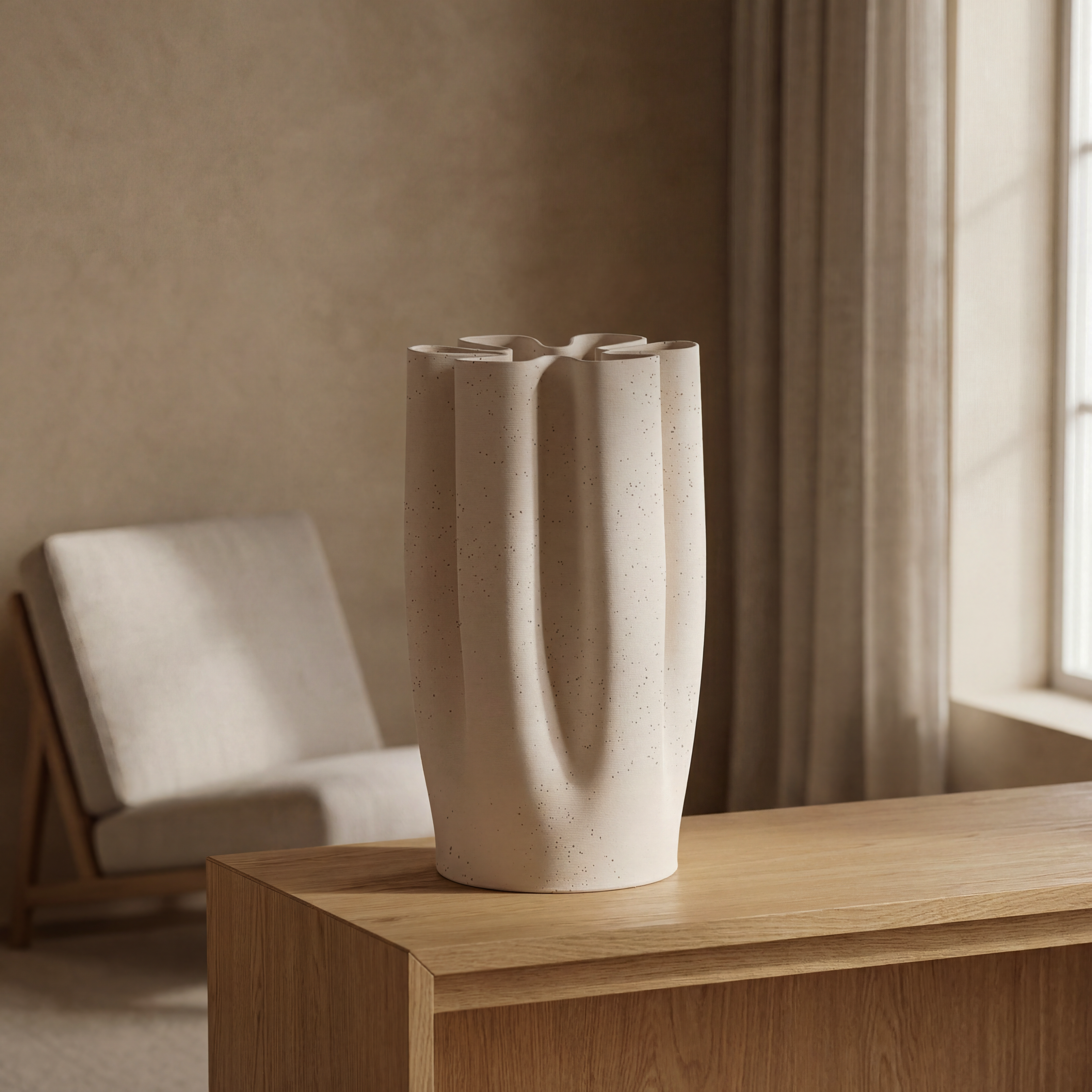 HOPE Vase Large Cream Speckle 32cm