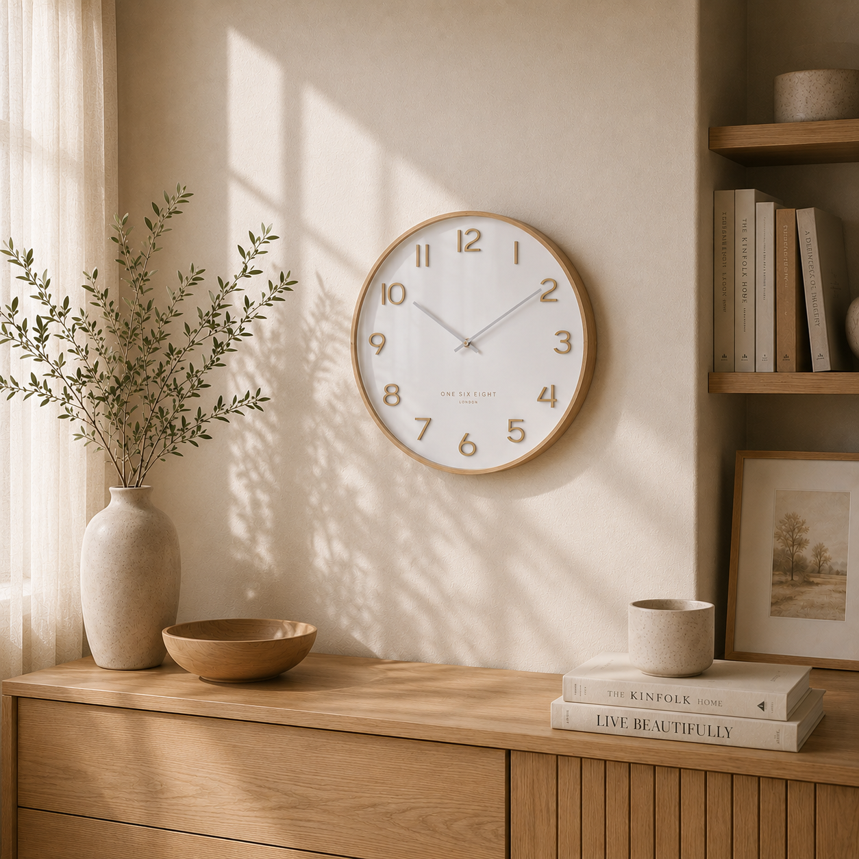 WALLACE White 30cm Silent Wall Clock | One Six Eight London
