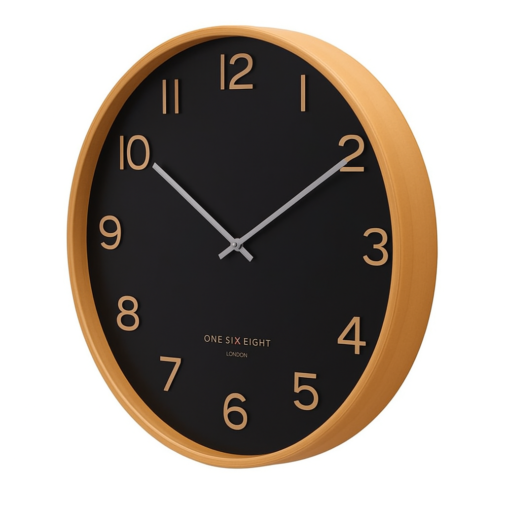WALLACE Black 41cm Silent Wall Clock