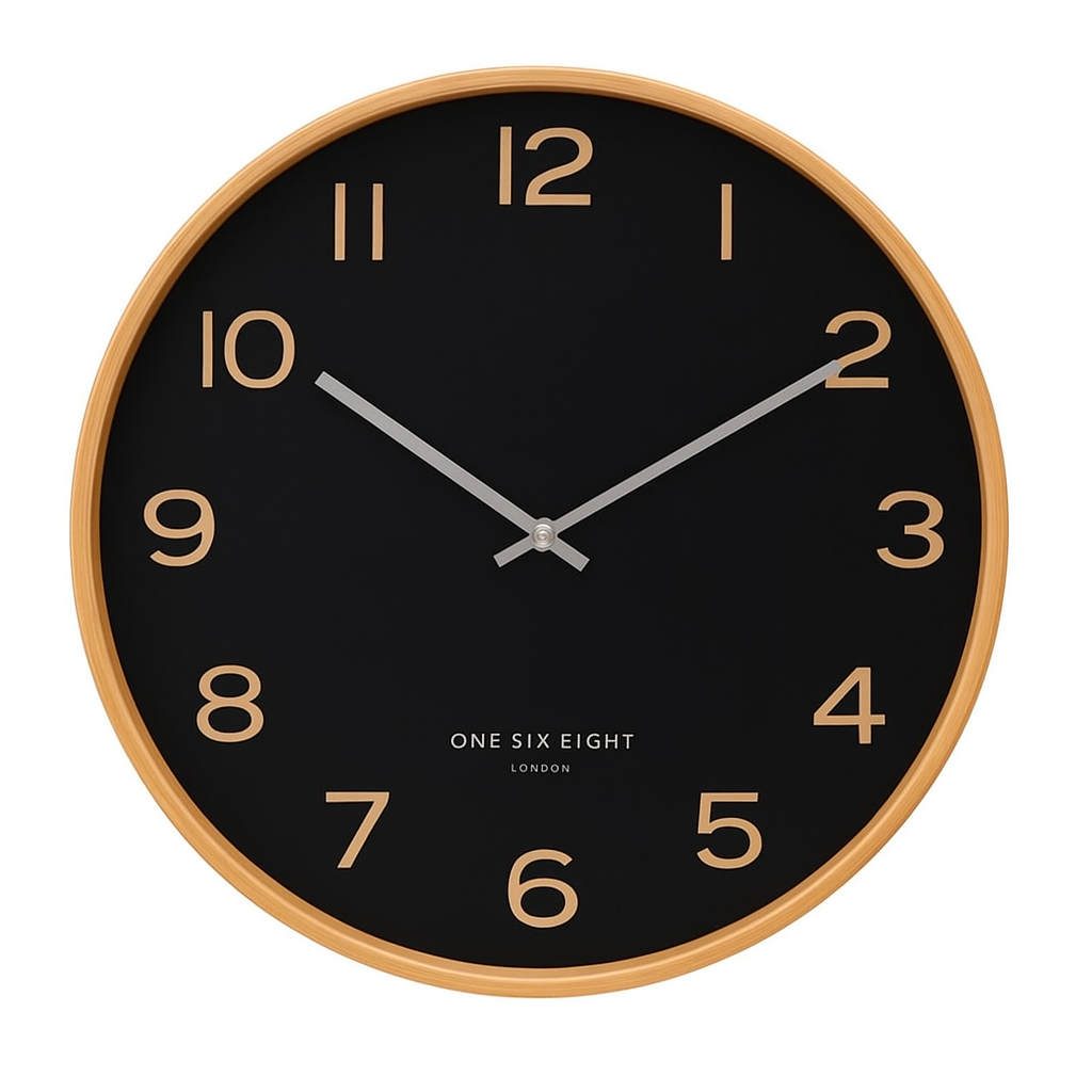 WALLACE Black 41cm Silent Wall Clock