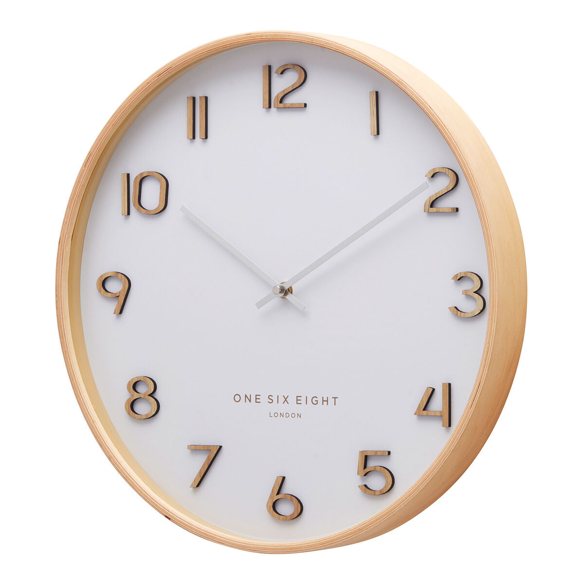 WALLACE White 30cm Silent Wall Clock | One Six Eight London