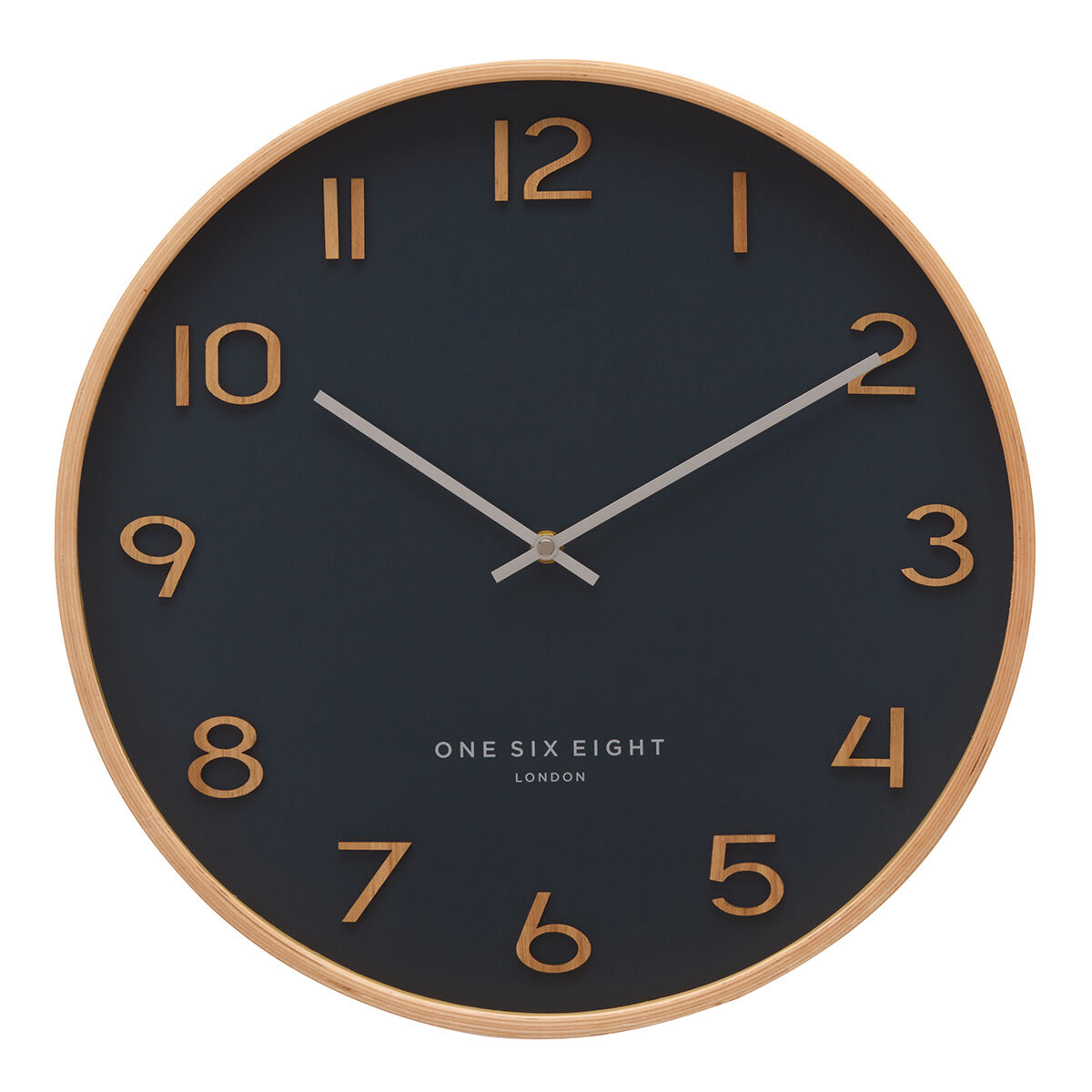WALLACE petrol Blue 30cm Silent Wall Clock | One Six Eight London