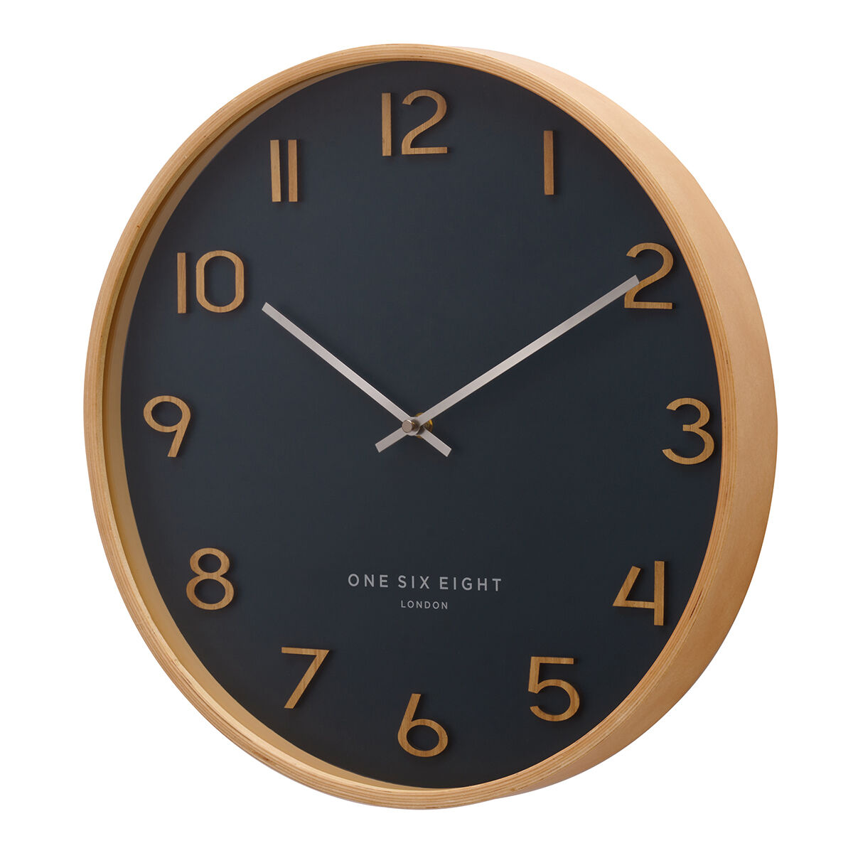 WALLACE petrol Blue 30cm Silent Wall Clock | One Six Eight London