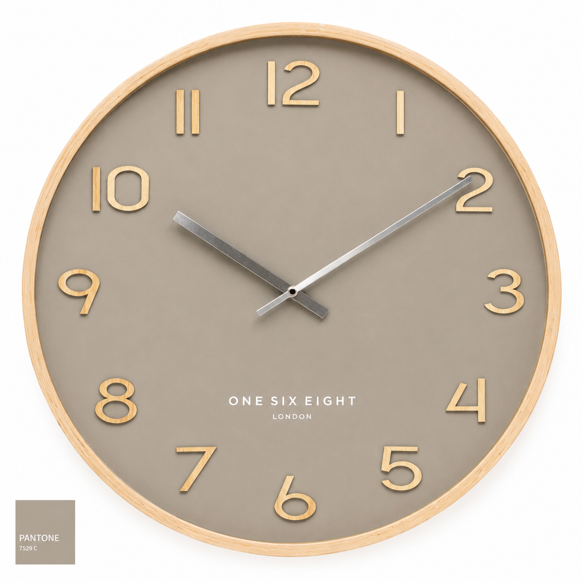 WALLACE Latte 41cm Silent Wall Clock – bentwood silent wall clock | One Six Eight London