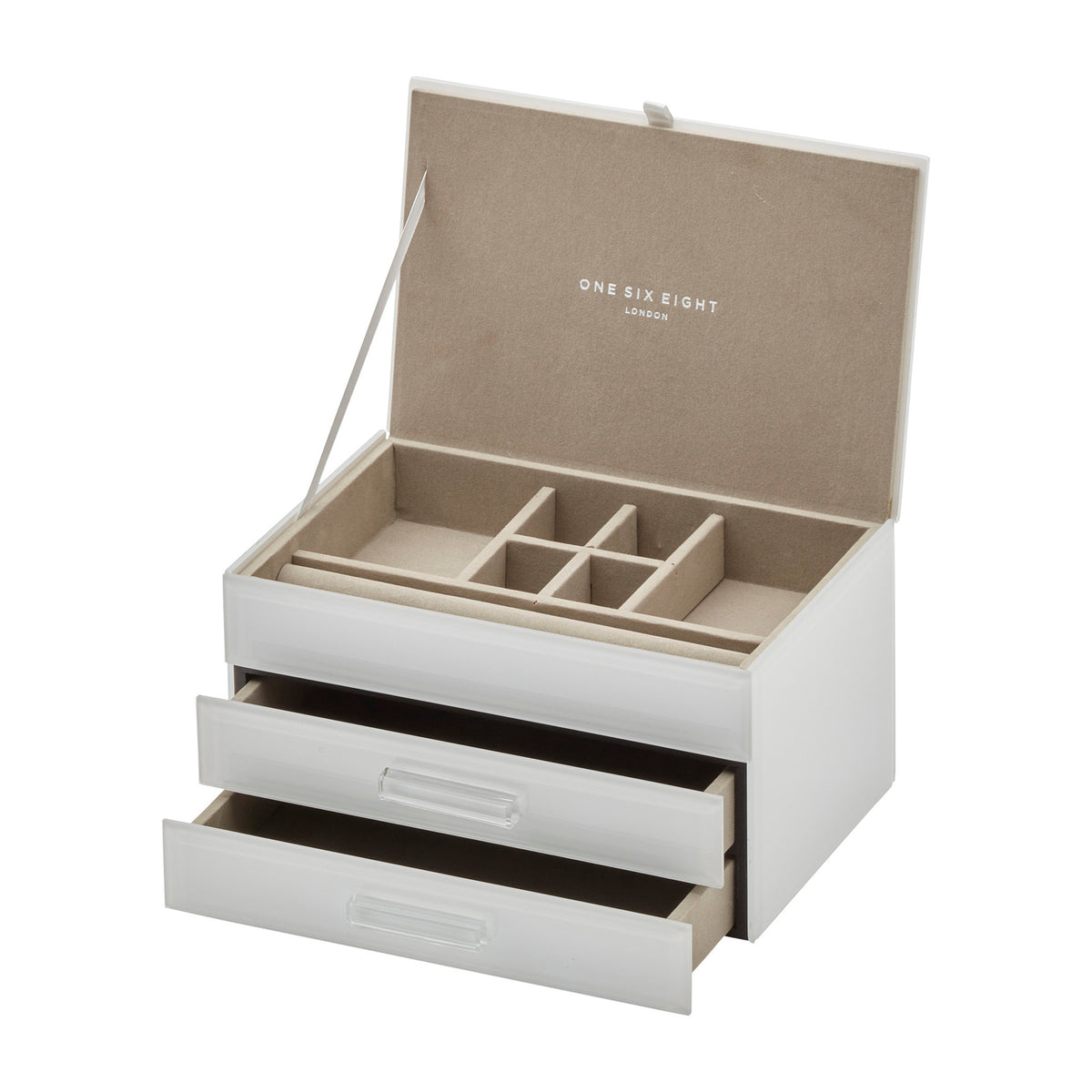 GABRIELLA White Medium Jewellery Box - One Six Eight London