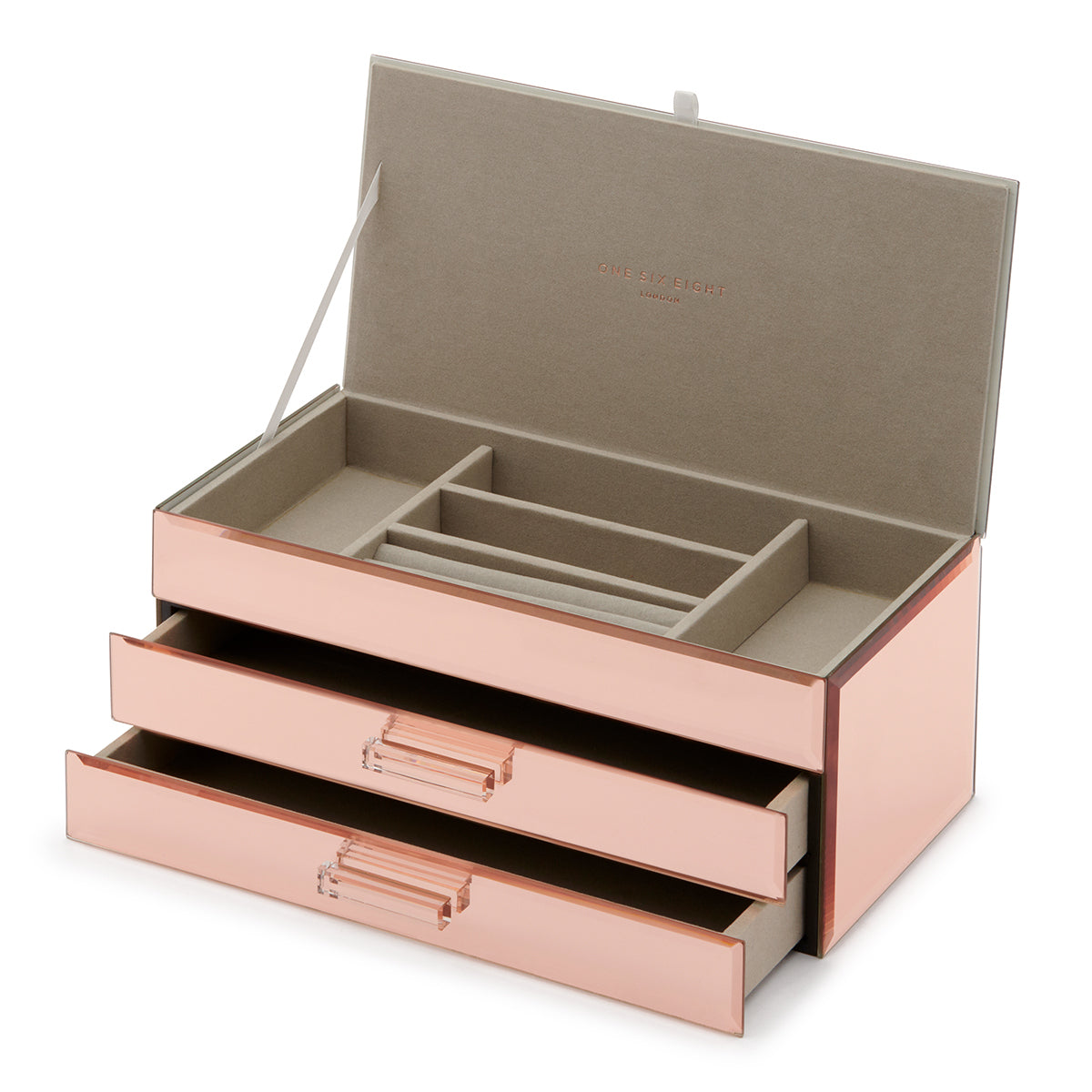 GABRIELLA Rose Gold Large Jewellery Box One Six Eight London