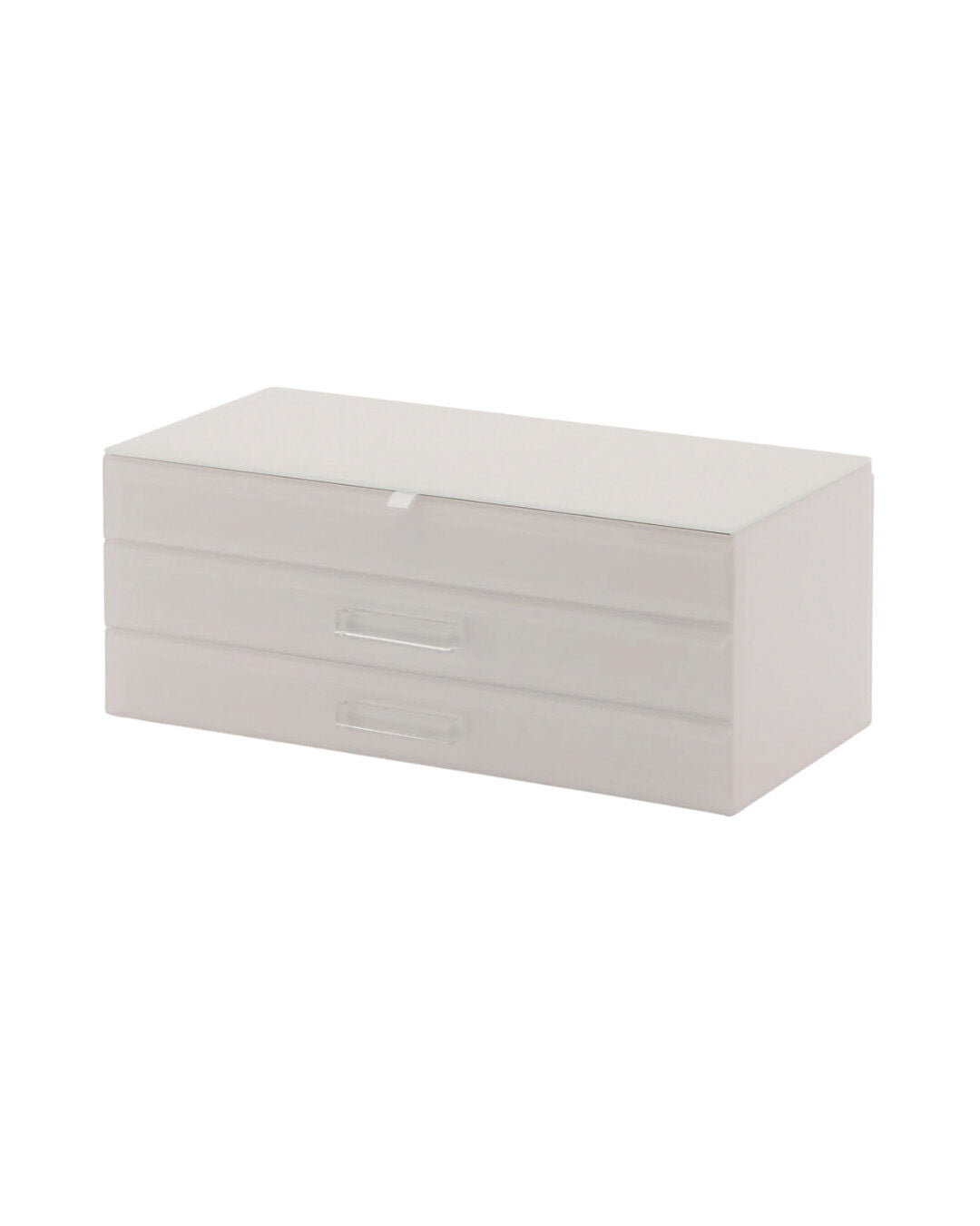 GABRIELLA Cloud Grey Large Jewellery Box – side angle view | One Six Eight London