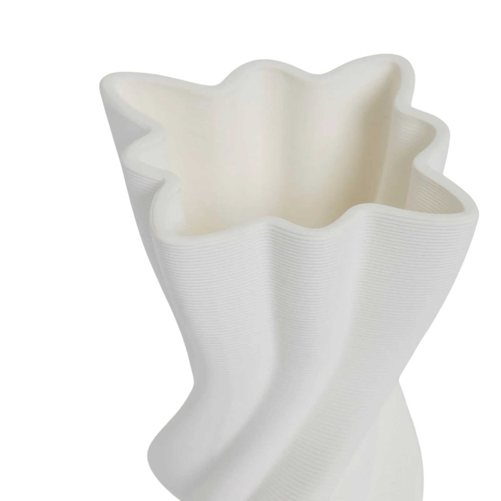 LOLA White Vase 20cm – side angle view | One Six Eight London